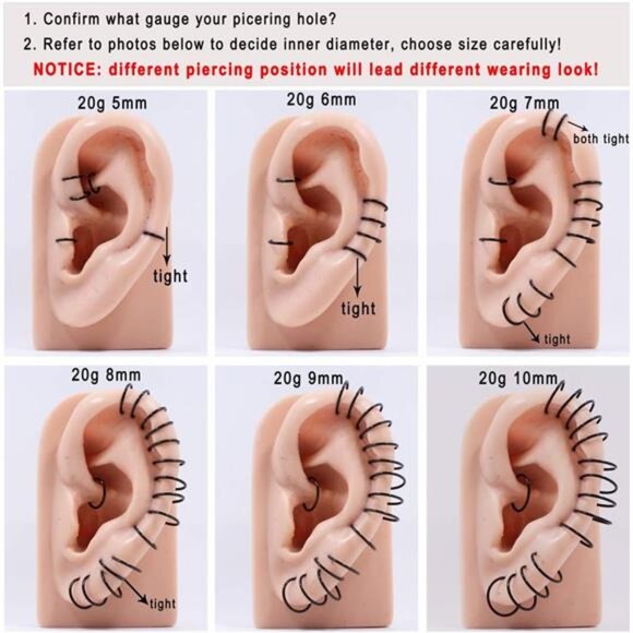 Men Women 316L Surgical Steel Hinged Nose Rings Hoop for Nostril Septum - Picture 5 of 7